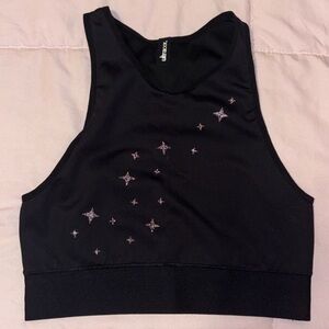 Ultracor Black and Silver Star Crop Top